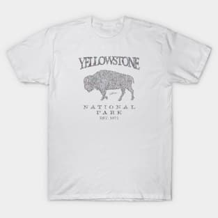 Yellowstone National Park Walking Bison T-Shirt